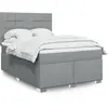 Image de Sommier À Lattes De Lit Avec Matelas Gris Clair 140x190cm Tissu Vidaxl