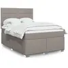 Image de Sommier À Lattes De Lit Avec Matelas Taupe 140x190 Cm Tissu Vidaxl
