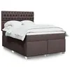 Image de Sommier À Lattes De Lit Avec Matelas Marron Foncé 140x190 Cm Vidaxl