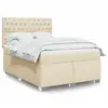 Image de Sommier À Lattes De Lit Avec Matelas Crème 140x190 Cm Tissu Vidaxl