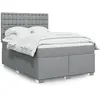 Image de Sommier À Lattes De Lit Avec Matelas Gris Clair 140x190cm Tissu Vidaxl