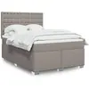 Image de Sommier À Lattes De Lit Avec Matelas Taupe 140x190 Cm Tissu Vidaxl