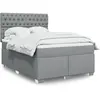 Image de Sommier    Lattes De Lit Avec Matelas Gris Clair 140x200cm Tissu Vidaxl