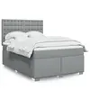 Image de Sommier À Lattes De Lit Avec Matelas Gris Clair 140x200cm Tissu Vidaxl