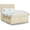 Image de Sommier À Lattes De Lit Avec Matelas Crème 140x200 Cm Tissu Vidaxl