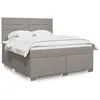 Image de Sommier À Lattes De Lit Avec Matelas Taupe 180x200 Cm Tissu Vidaxl