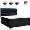Image de Sommier À Lattes De Lit Avec Matelas Noir 180x200 Cm Tissu Vidaxl