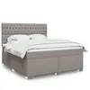 Image de Sommier À Lattes De Lit Avec Matelas Taupe 180x200 Cm Tissu Vidaxl