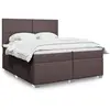Image de Sommier À Lattes De Lit Avec Matelas Marron Foncé 200x200 Cm Vidaxl