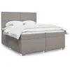 Image de Sommier À Lattes De Lit Avec Matelas Taupe 200x200 Cm Tissu Vidaxl