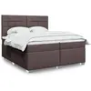 Image de Sommier À Lattes De Lit Avec Matelas Marron Foncé 200x200 Cm Vidaxl