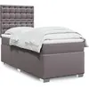 Image de Sommier À Lattes De Lit Avec Matelas Gris 80x200 Cm Similicuir Vidaxl