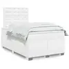 Image de Sommier À Lattes De Lit Avec Matelas Blanc 120x200cm Similicuir Vidaxl