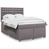 Image de Sommier    Lattes De Lit Avec Matelas Gris 160x200 Cm Similicuir Vidaxl