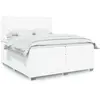 Image de Sommier À Lattes De Lit Avec Matelas Blanc 200x200cm Similicuir Vidaxl