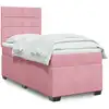 Image de Sommier À Lattes De Lit Et Matelas Rose 80x200 Cm Velours Vidaxl