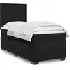 Image de Sommier À Lattes De Lit Avec Matelas Noir 90x190 Cm Velours Vidaxl