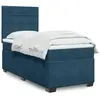 Image de Sommier À Lattes De Lit Avec Matelas Bleu 90x190 Cm Velours Vidaxl