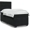 Image de Sommier À Lattes De Lit Avec Matelas Noir 90x190 Cm Velours Vidaxl