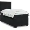 Image de Sommier À Lattes De Lit Avec Matelas Noir 90x200 Cm Velours Vidaxl