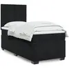 Image de Sommier À Lattes De Lit Avec Matelas Noir 90x200 Cm Velours Vidaxl