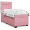 Image de Sommier À Lattes De Lit Avec Matelas Rose 90x200 Cm Velours Vidaxl