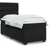 Image de Sommier À Lattes De Lit Avec Matelas Noir 90x200 Cm Velours Vidaxl