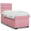 Image de Sommier À Lattes De Lit Avec Matelas Rose 90x200 Cm Velours Vidaxl