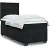 Image de Sommier À Lattes De Lit Avec Matelas Noir 90x200 Cm Velours Vidaxl