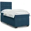 Image de Sommier À Lattes De Lit Avec Matelas Bleu 90x200 Cm Velours Vidaxl