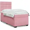 Image de Sommier À Lattes De Lit Avec Matelas Rose 100x200 Cm Velours Vidaxl