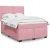 Image de Sommier À Lattes De Lit Avec Matelas Rose 140x190 Cm Velours Vidaxl