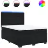 Image de Sommier À Lattes De Lit Avec Matelas Noir 140x190 Cm Velours Vidaxl