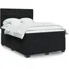Image de Sommier À Lattes De Lit Avec Matelas Noir 140x190 Cm Velours Vidaxl