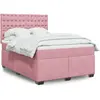 Image de Sommier À Lattes De Lit Avec Matelas Rose 140x190 Cm Velours Vidaxl