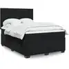 Image de Sommier À Lattes De Lit Avec Matelas Noir 140x200 Cm Velours Vidaxl