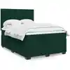 Image de Sommier À Lattes De Lit Et Matelas Vert Foncé 140x200cm Velours Vidaxl