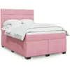 Image de Sommier À Lattes De Lit Avec Matelas Rose 140x200 Cm Velours Vidaxl