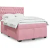 Image de Sommier À Lattes De Lit Avec Matelas Rose 140x200 Cm Velours Vidaxl