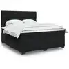 Image de Sommier À Lattes De Lit Avec Matelas Noir 180x200 Cm Velours Vidaxl
