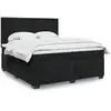 Image de Sommier    Lattes De Lit Et Matelas Noir 200x200 Cm Velours Vidaxl