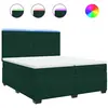 Image de Sommier À Lattes De Lit Et Matelas Vert Foncé 200x200cm Velours Vidaxl