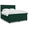 Image de Sommier À Lattes De Lit Et Matelas Vert Foncé 200x200cm Velours Vidaxl