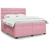 Image de Sommier À Lattes De Lit Avec Matelas Rose 200x200 Cm Velours Vidaxl