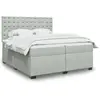 Image de Sommier À Lattes De Lit Et Matelas Gris Clair 200x200cm Velours Vidaxl