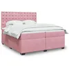Image de vidaXL Sommier à lattes de lit avec matelas Rose 200x200 cm Velours lit lit à plate-forme lit à panneaux 3293319