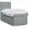 Image de Sommier À Lattes De Lit Avec Matelas Gris Clair 80x200 Cm Tissu Vidaxl
