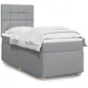 Image de Sommier À Lattes De Lit Et Matelas Gris Clair 90x190 Cm Tissu Vidaxl