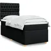 Image de Sommier À Lattes De Lit Avec Matelas Noir 90x190 Cm Tissu Vidaxl