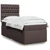 Image de Sommier À Lattes De Lit Avec Matelas Marron Foncé 90x190 Cm Vidaxl